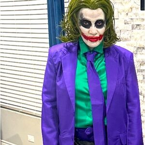 Unisex Joker Halloween outfit large satin shirt Great condition